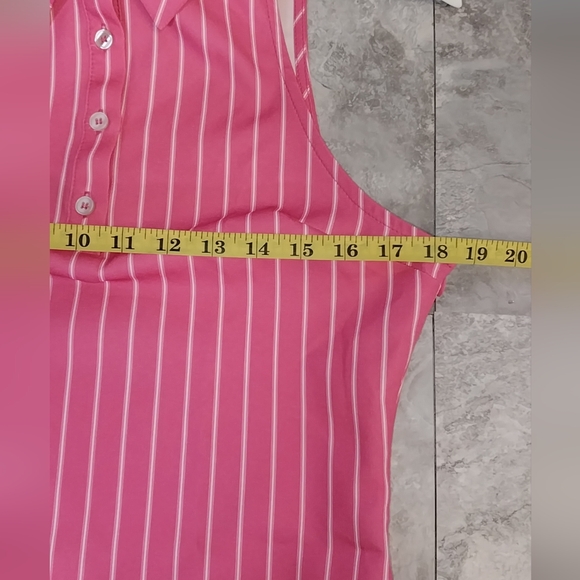 Zara Womens Size Large Stretch Striped Bodysuit Pink Tennis Prep Spring - Picture 14 of 14